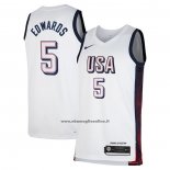 Maglia USA 2024 Anthony Edwards # 5 Bianco