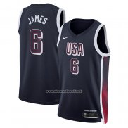 Maglia USA 2024 LeBron James # 6 Blu