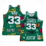 Maglia Boston Celtics Larry Bird #33 Slap Sticker Mitchell & Ness 1985-86 Verde