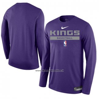 Maglia Manica Lunga Sacramento Kings Practice Performance 2022-23 Viola