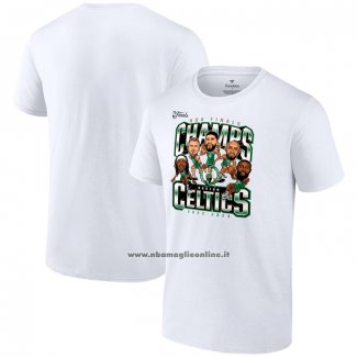 Maglia Manica Corta Boston Celtics 2024 NBA Finals Champions Bianco