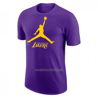 Maglia Manica Corta Los Angeles Lakers Essential Jumpman Viola