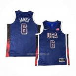 Maglia USA 2024 LeBron James #6 Blu