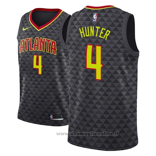 Maglia Atlanta Hawks R.j. Hunter NO 4 Icon 2018 Nero Poco Prezzo