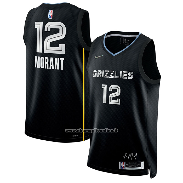 Maglia Memphis Grizzlies Ja Morant #12 Select Series Nero Poco Prezzo