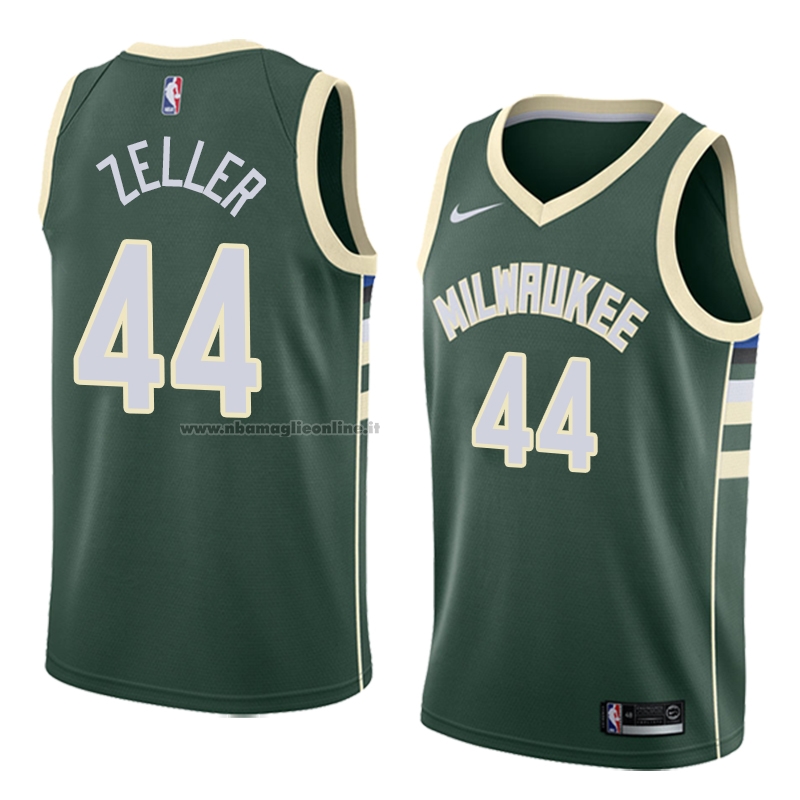 Maglia Milwaukee Bucks Tyler Zeller NO 44 Icon 2018 Verde Poco Prezzo